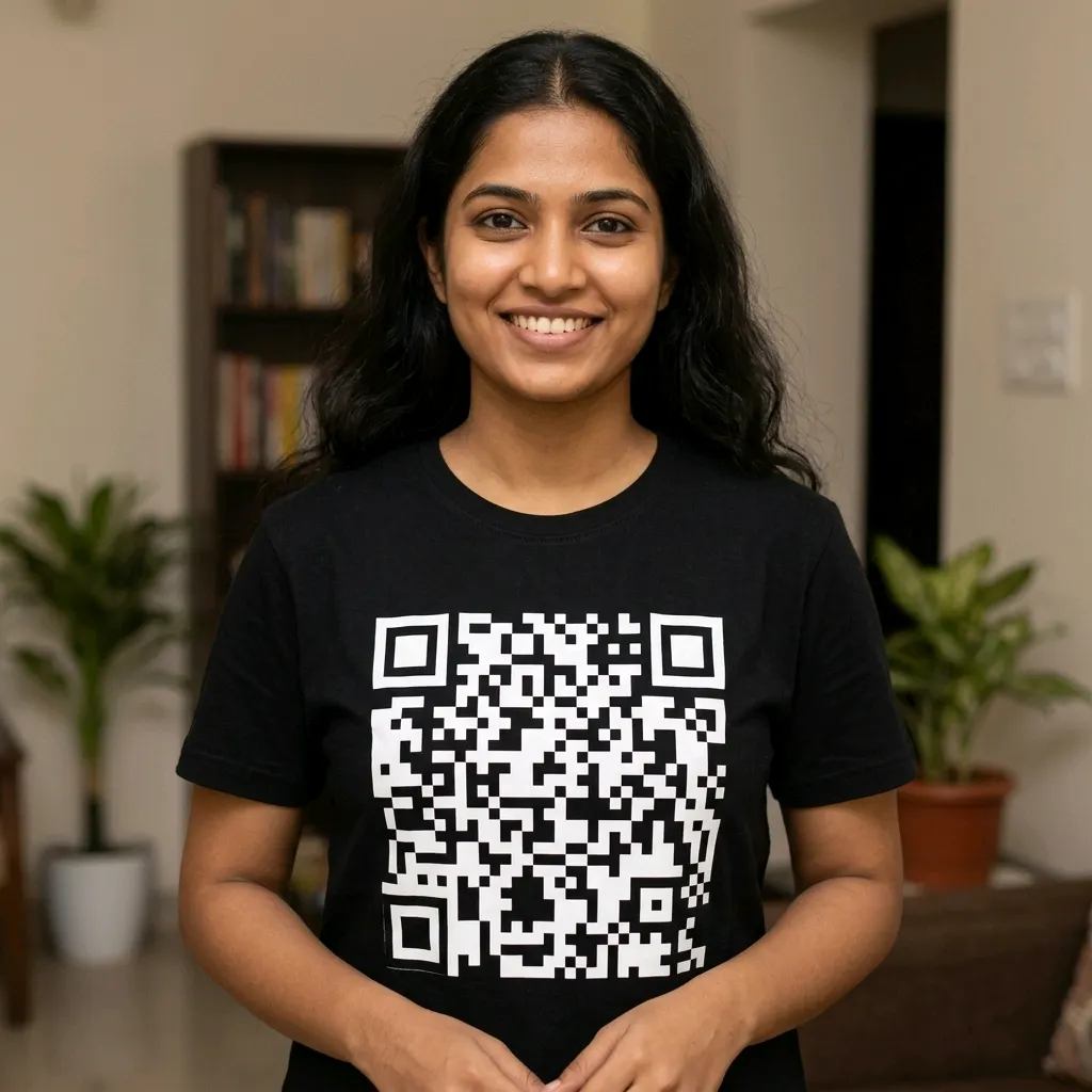 QR Code T-Shirt - Black Tee for Tech Enthusiasts - Teal Applications
