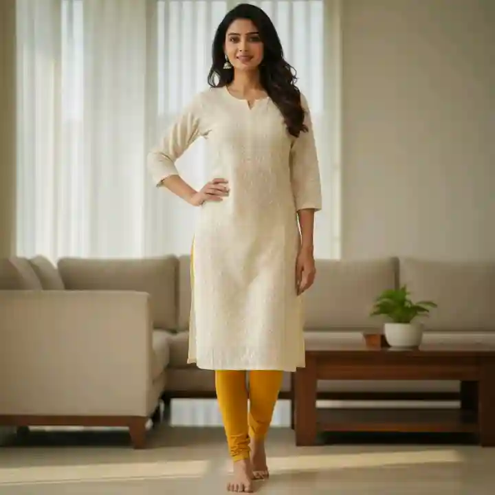 Mustard Yellow Cotton Leggings - Comfortable & Stylish | Siloniyaa Boutique