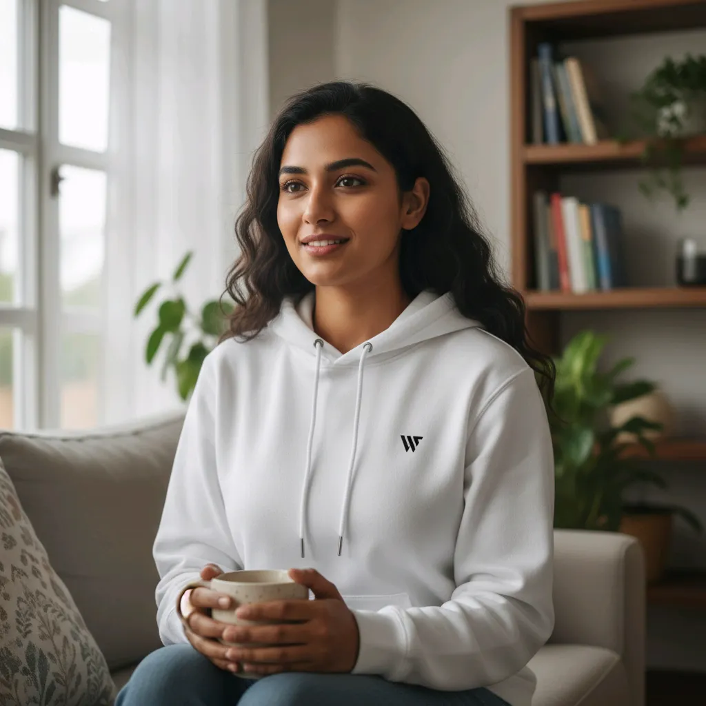 White Classic Hoodie for Women - Soft & Cozy