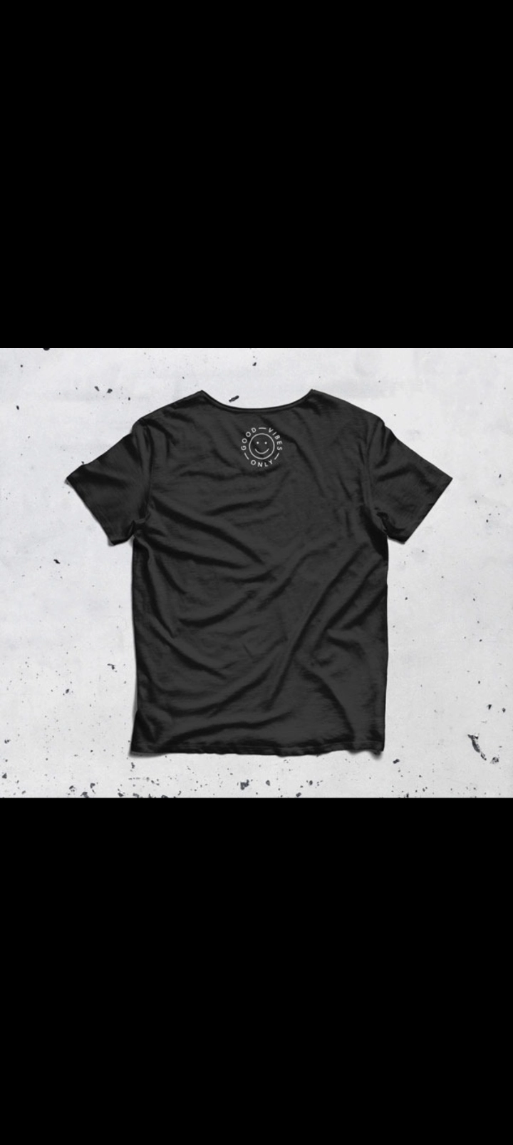 Aurelle Black Half Sleeve 'Good Vibes Only' Graphic Polo T-Shirt for Men