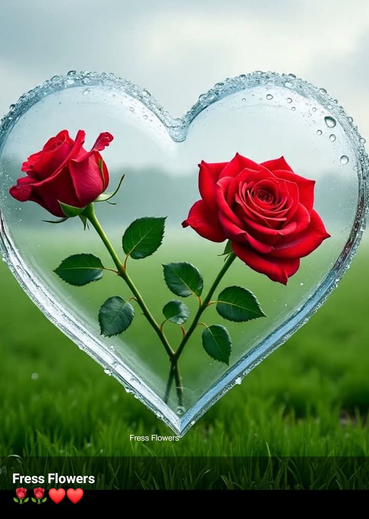 Elegant Red Roses in a Heart-Shaped Crystal Display