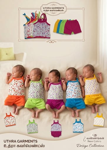 Uthra Garments Newborn Baby Girls Rompers & Shorts Set