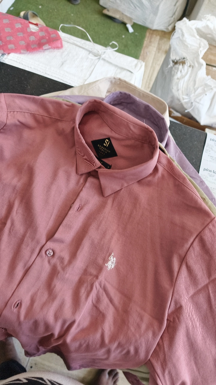 Men's Full Sleeve Rose Casual Shirt with Embroidered Logo