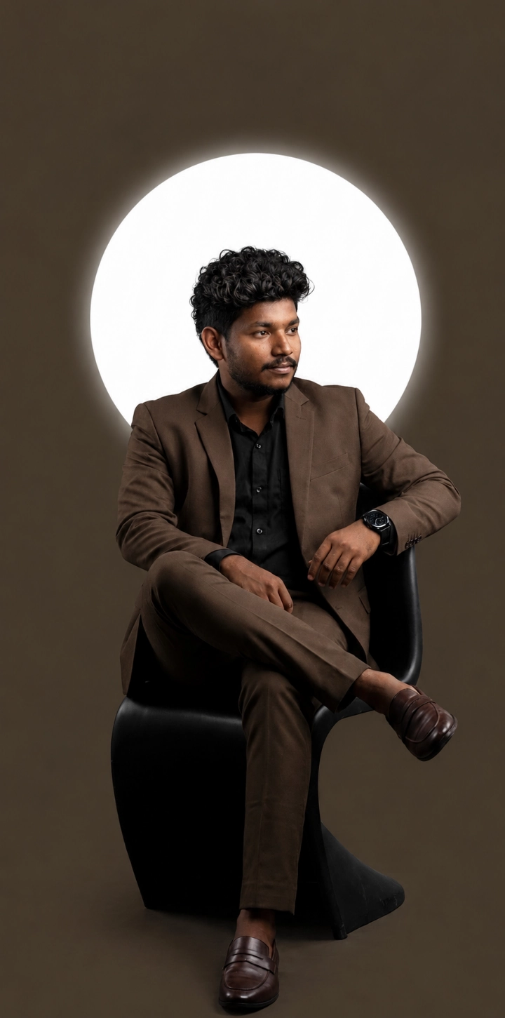 Men's Full Sleeve Brown Suit with Black Shirt