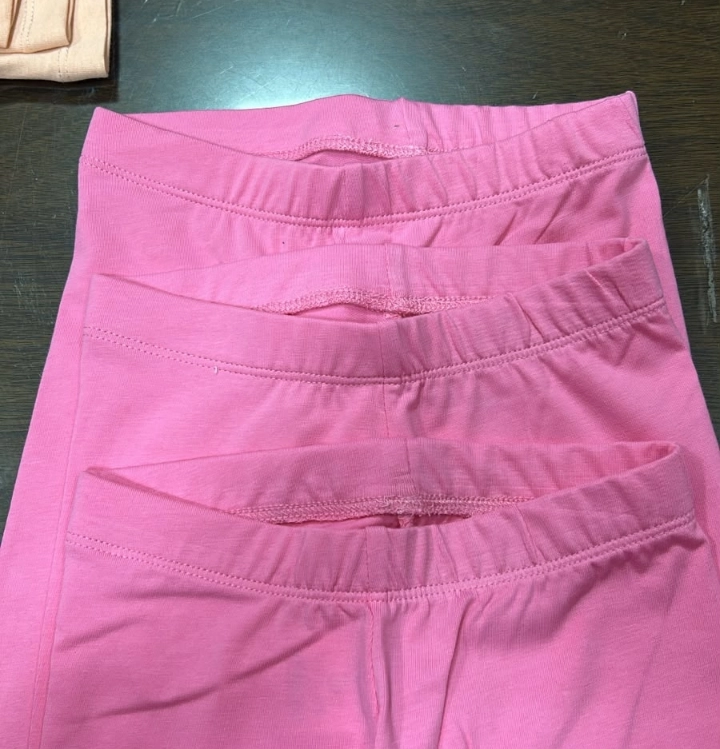 Girls Pink Cotton Stretchable Leggings - Pack of 3