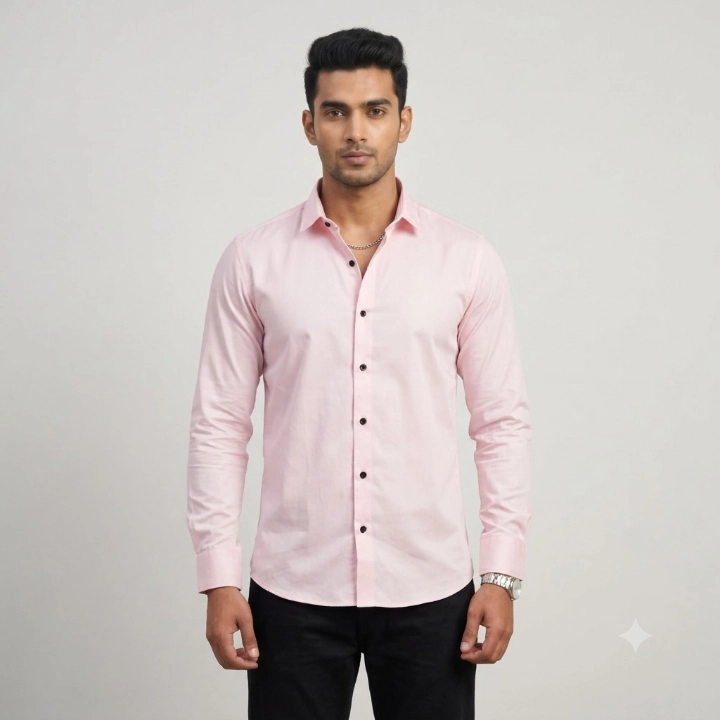 USElite Men's Classic Light Pink Full Sleeve Partiver Casual Shirt