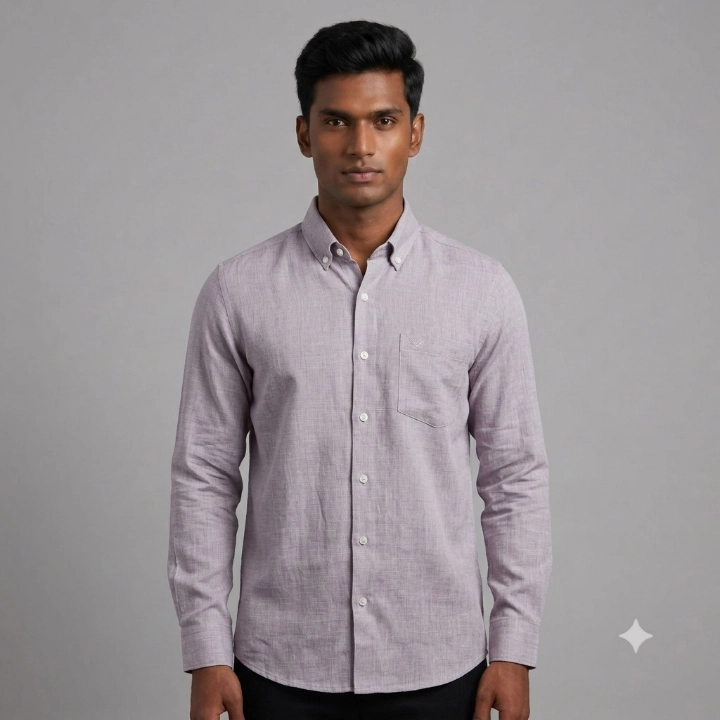 USElite Men's Full Sleeve Casual Shirt - Lavender Hues korean shirt