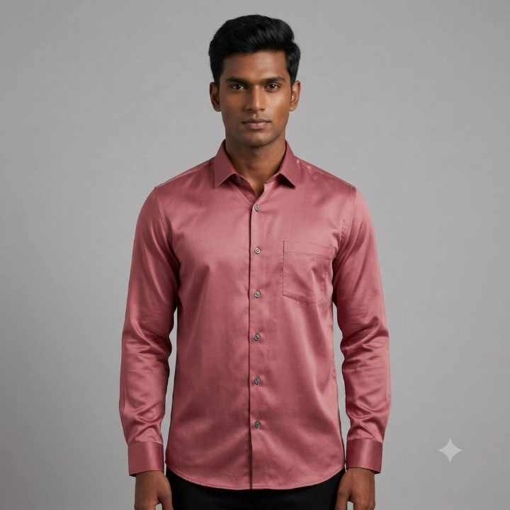 USElite Men's Rose Pink Full Sleeve Casual Shirt