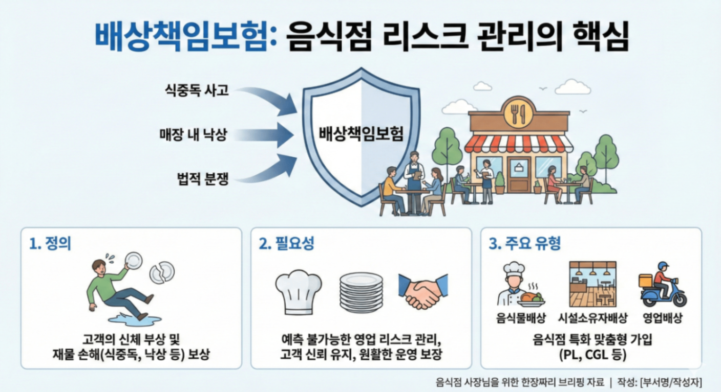배상책임보험 장표: 음식점 사장님 버전