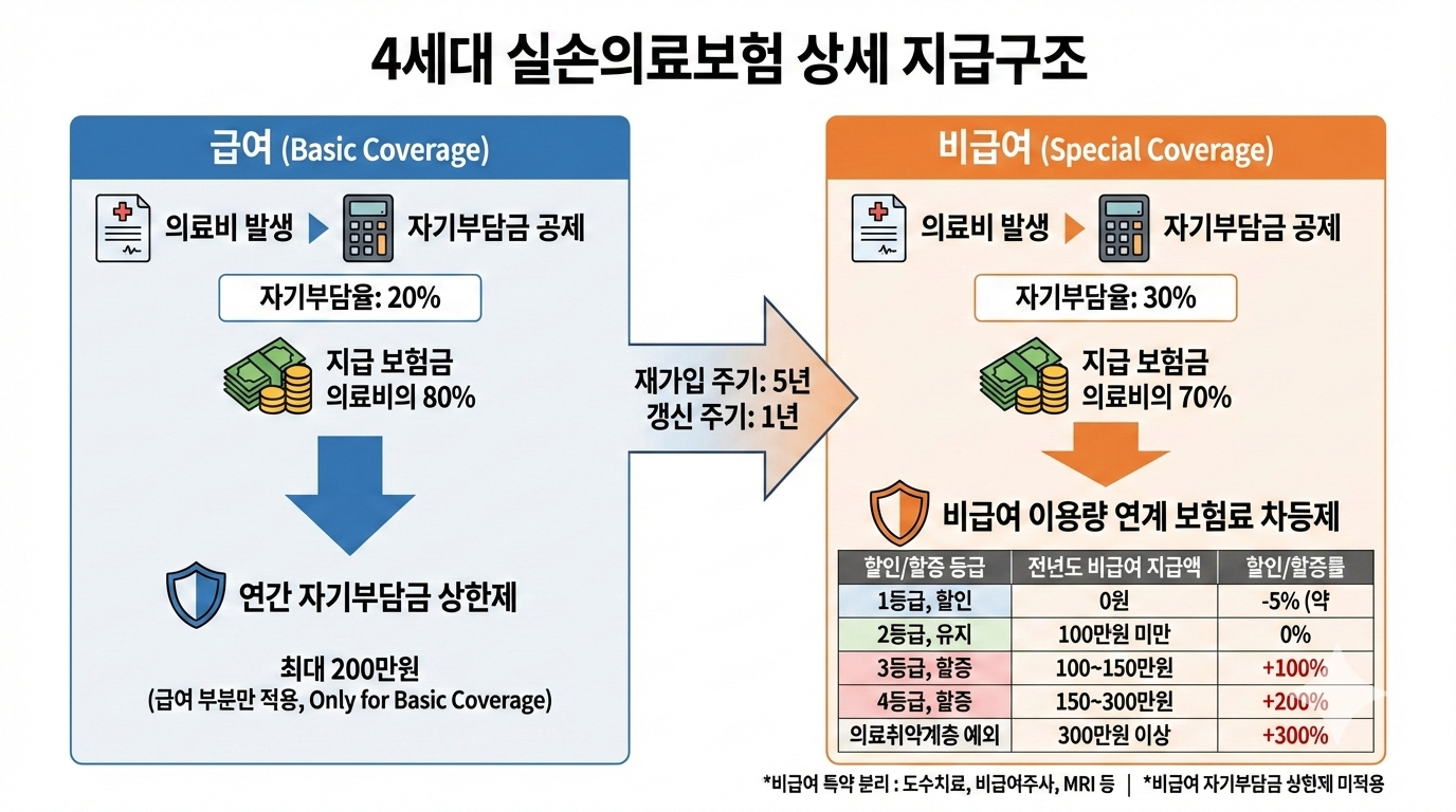4세대 실손의료보험 지급구조 슬라이드 이미지