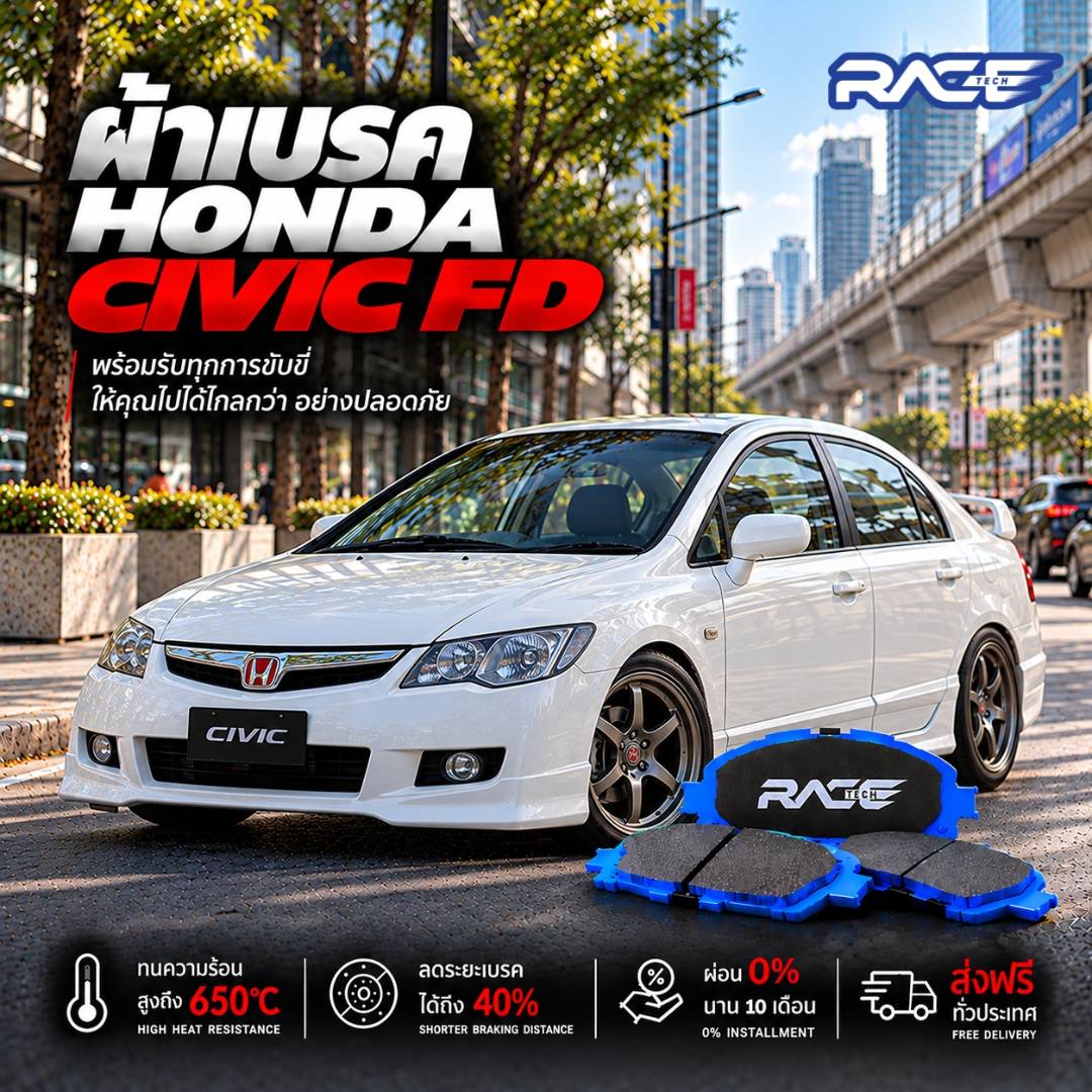 ผ้าเบรก HONDA CIVIC  FD 2.0 06-11   NEW !! RT5113M รูปที่ 1