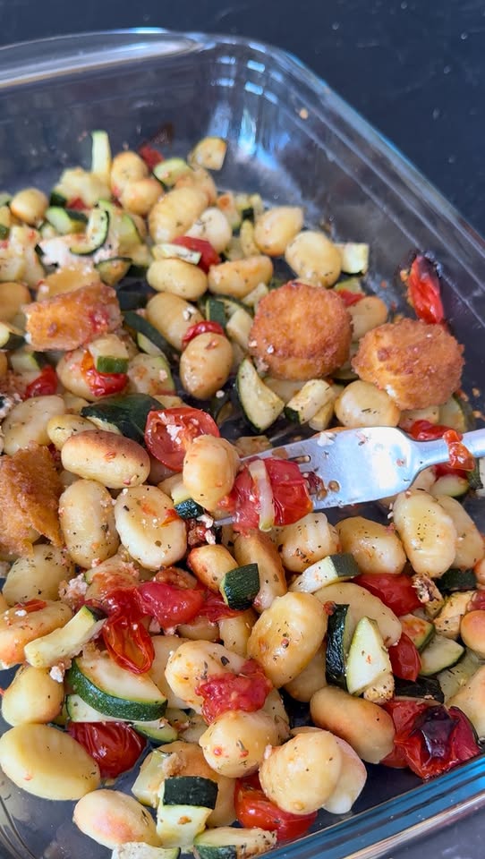 Gnocchis légumes et chèvre pané