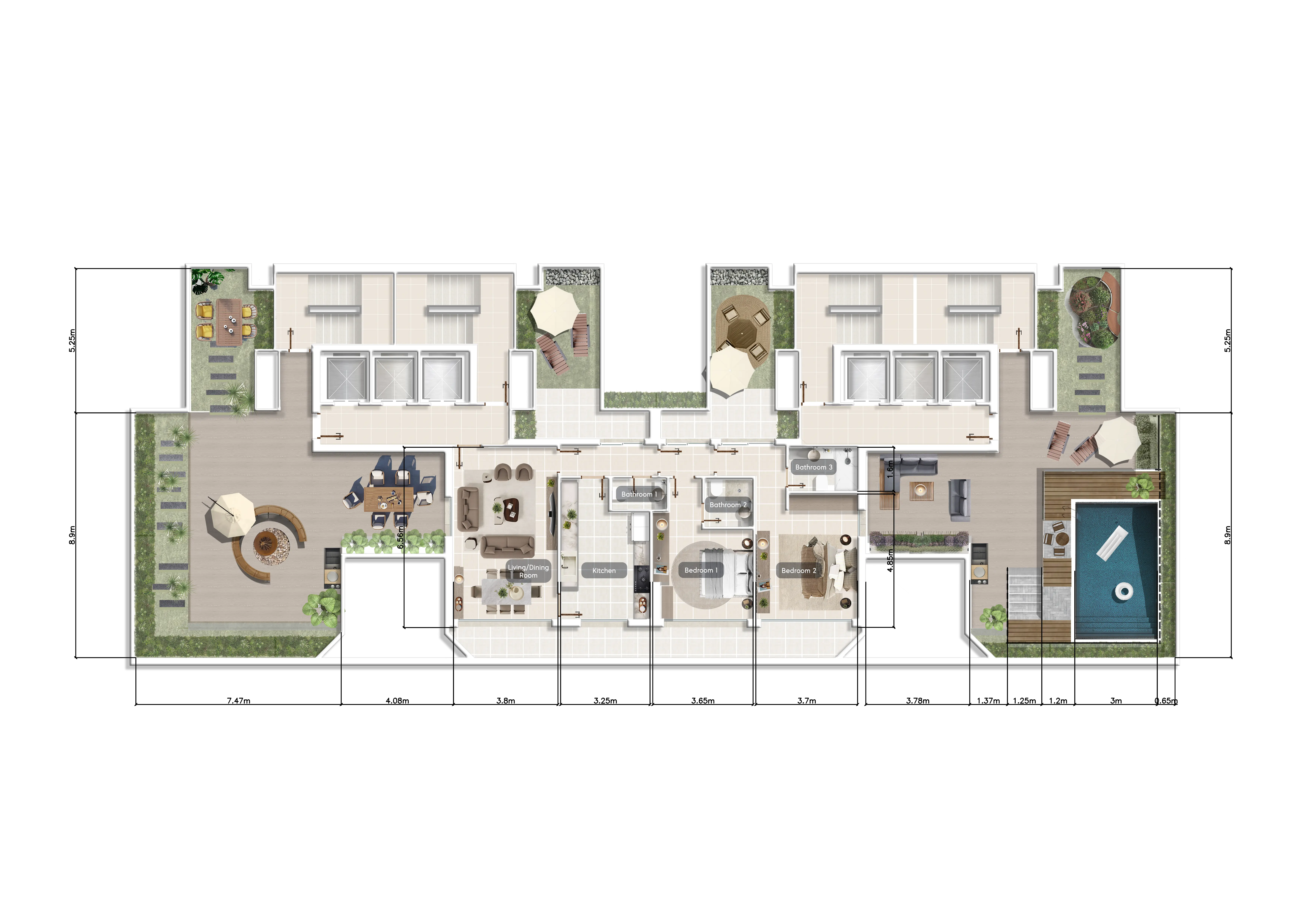 Floor plan for the penthouse apartment at SAM TOWER