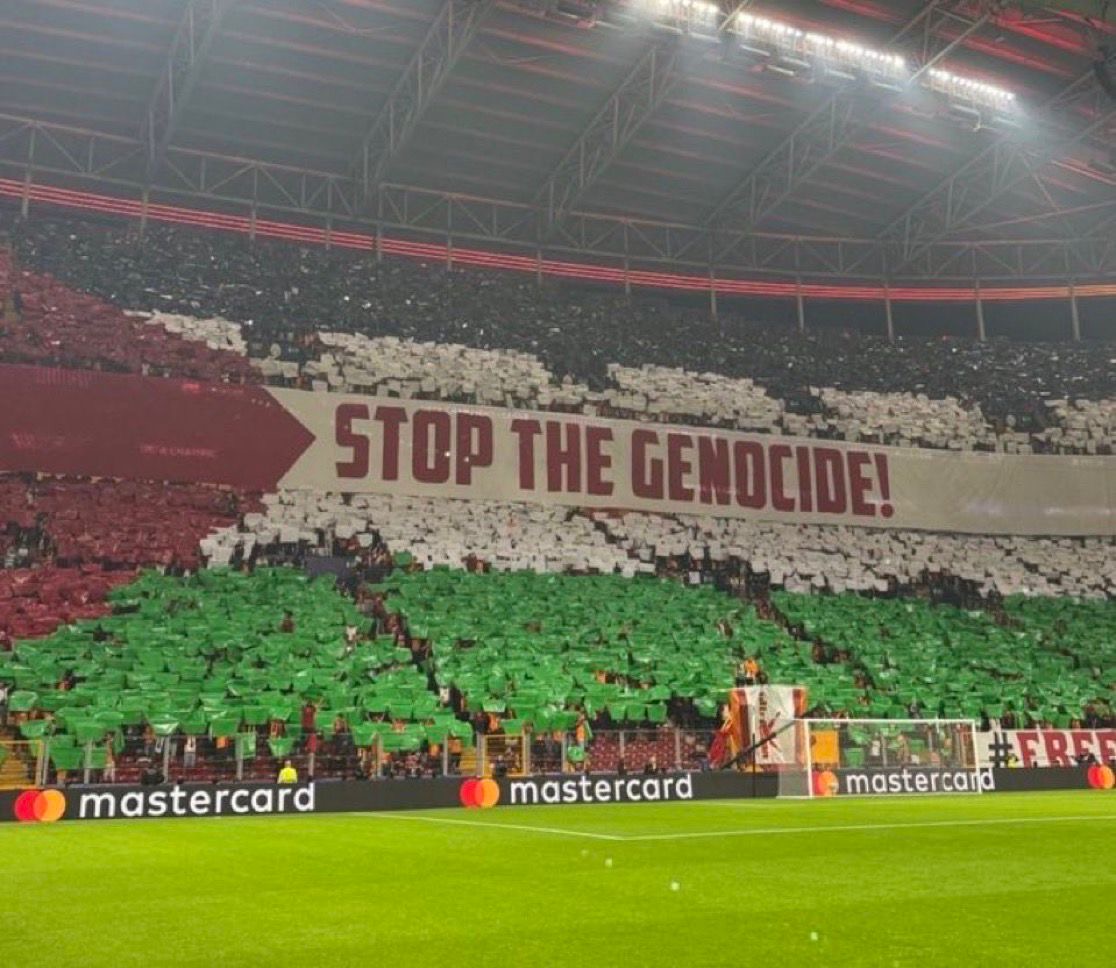 Galatasaray Tribünlerinden Tüm Dünyaya Yankılanan Çığlık: “Soykırımı Durdurun!” 🌍