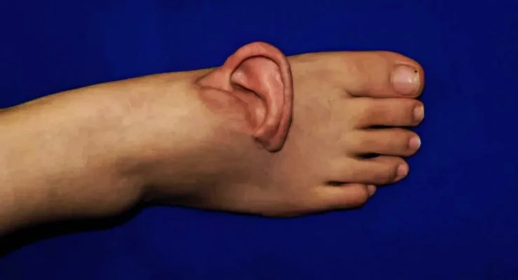 Bir İlk! Kopan Kulak Ayağa Nakledildi