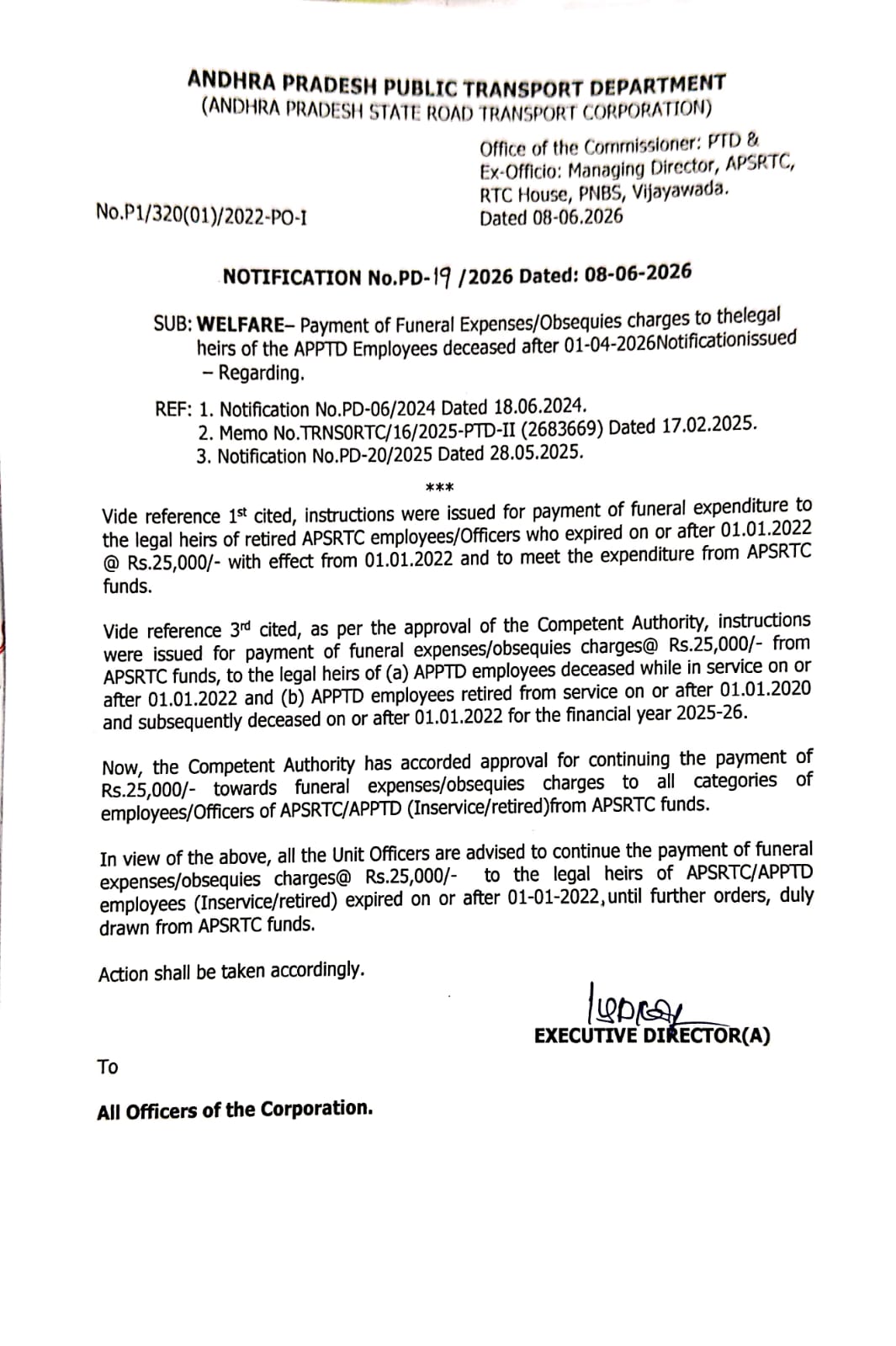 Expenses/Obsequies Charges