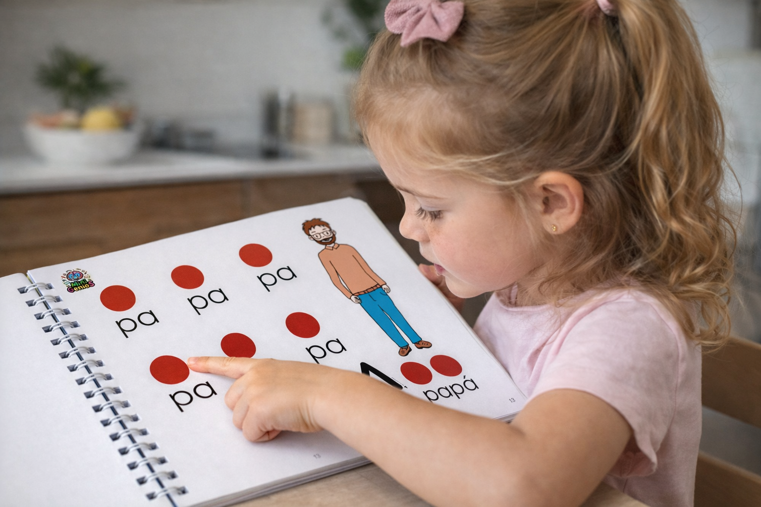 Niña sosteniendo el libro