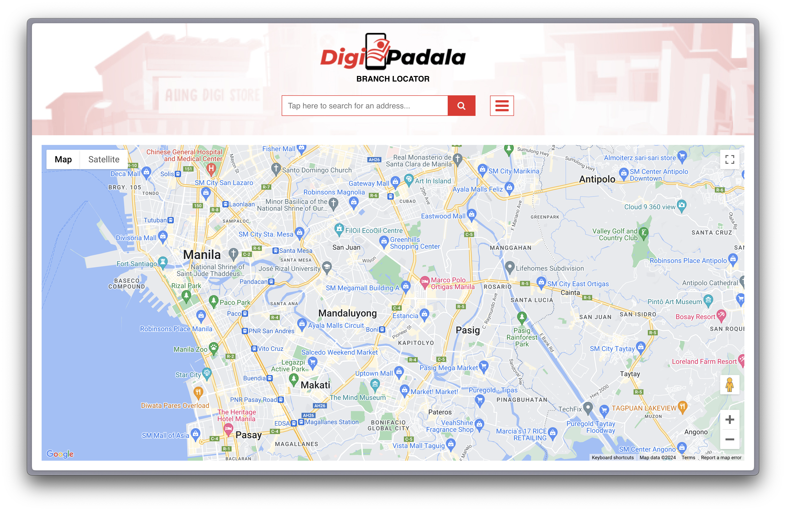 DigiPadala Branch Locator