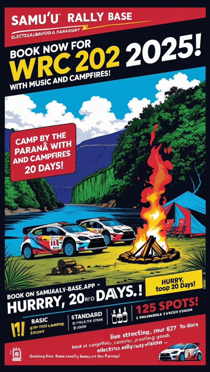 Rally car on a dusty road