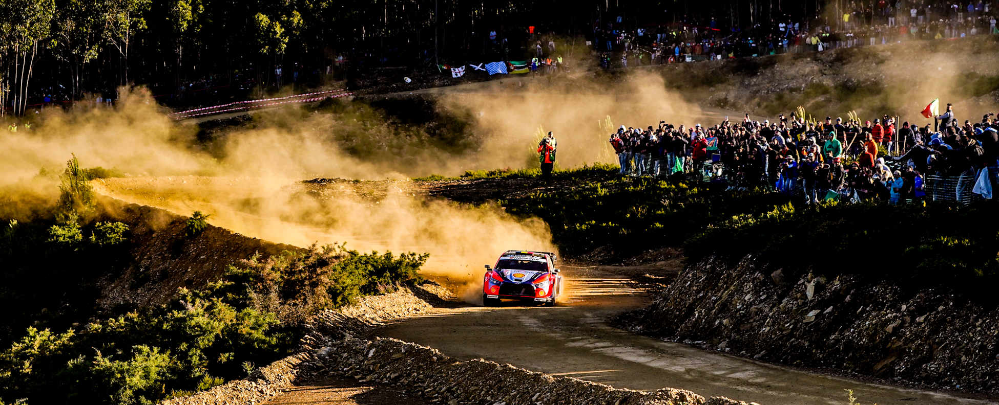 Rally car on a dirt road