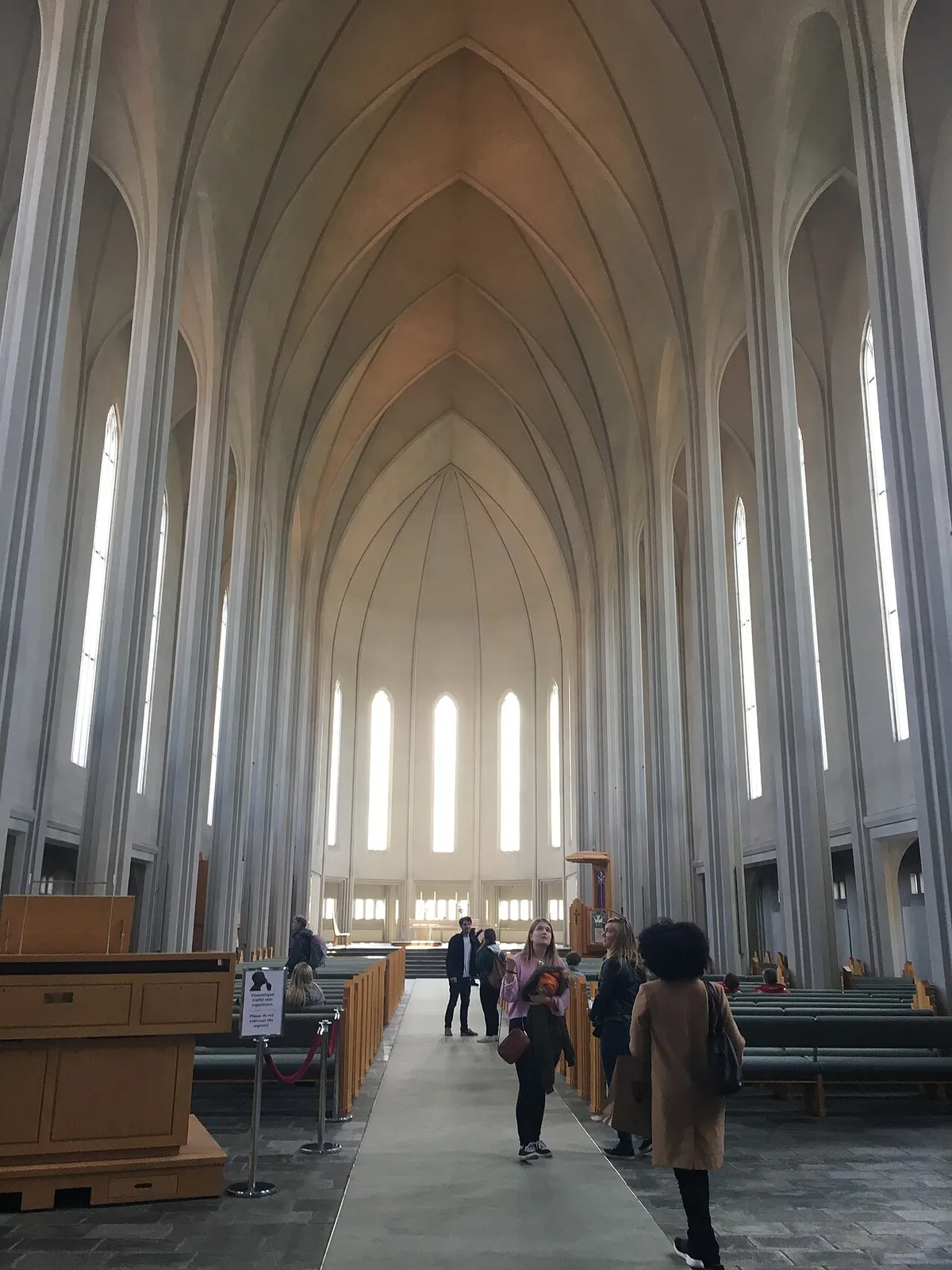 The picture was taken inside Hallgrimskirkja church during June. Own work.