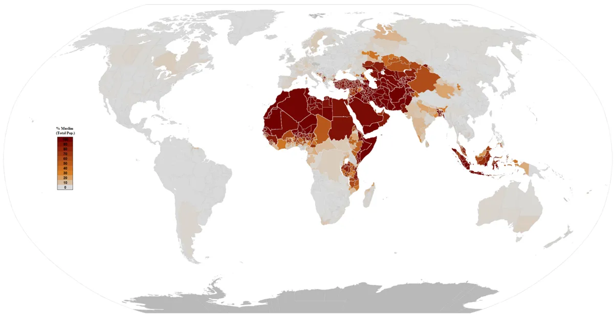 Muslim population by percentage of subnational or national entity. Based on latest available data, see citations: Nation Source Year Mozambique http://www.ine.gov.mz/ 2007 Albania http://www.instat.gov.al/ 2011 Belize http://sib.org.bz/ 2010 Fiji https://www.statsfiji.gov.fj/ 2007 Cape Verde www.sta