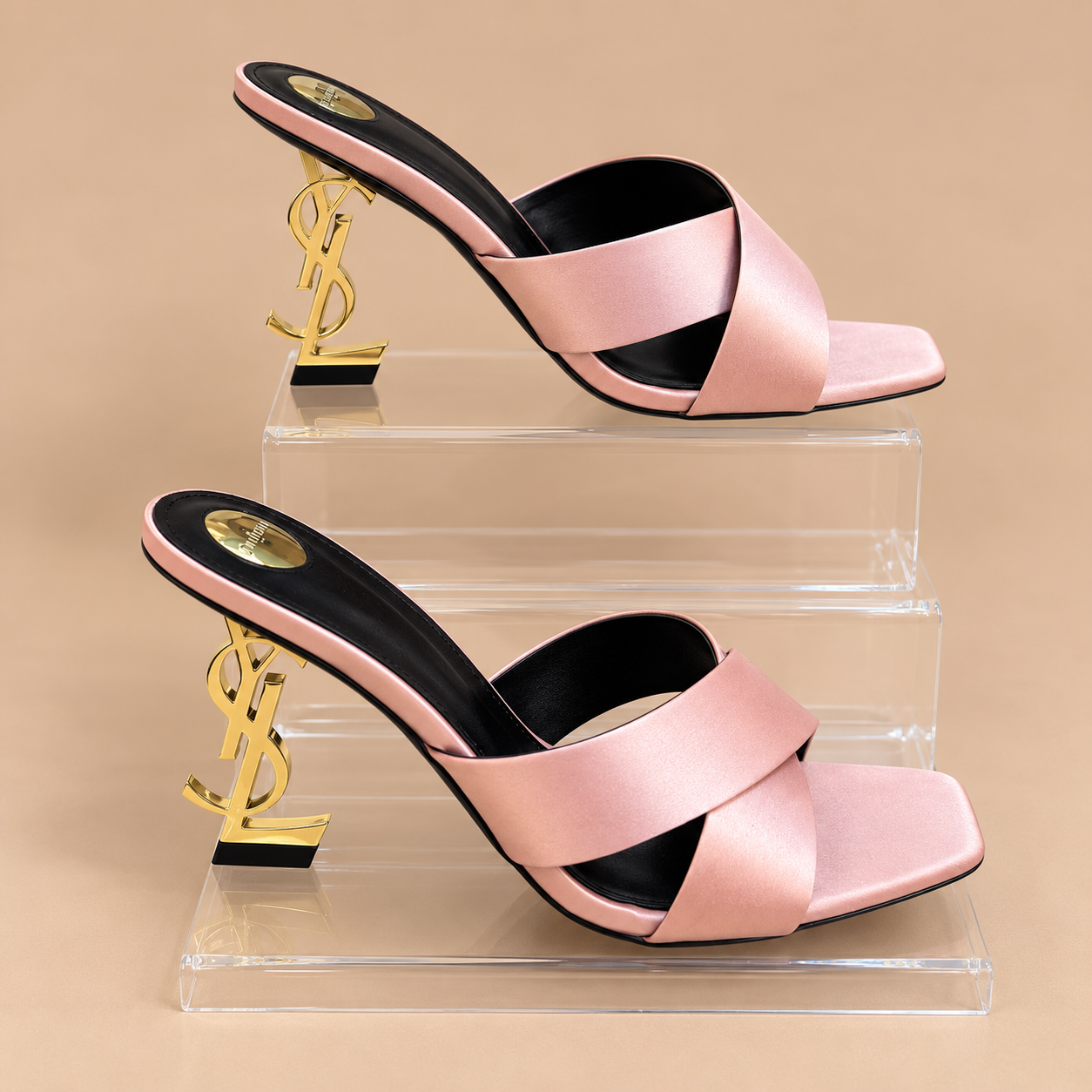 OPYUM Mules en Satin Crepe — Rose fushia — 3