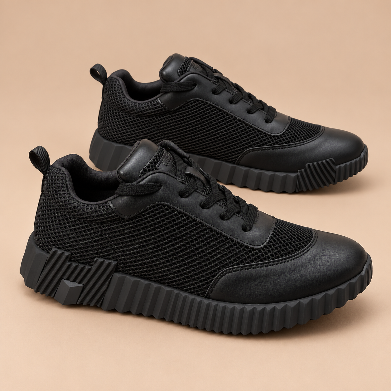 Hemres bouncing leather — Noir canvas et cuir