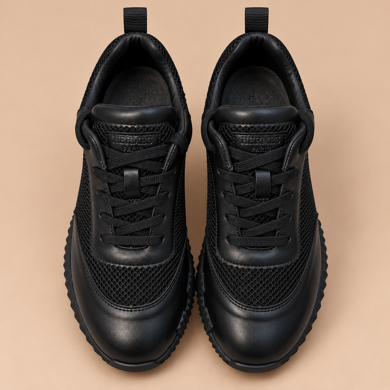 Hemres bouncing leather — Noir canvas et cuir — 2