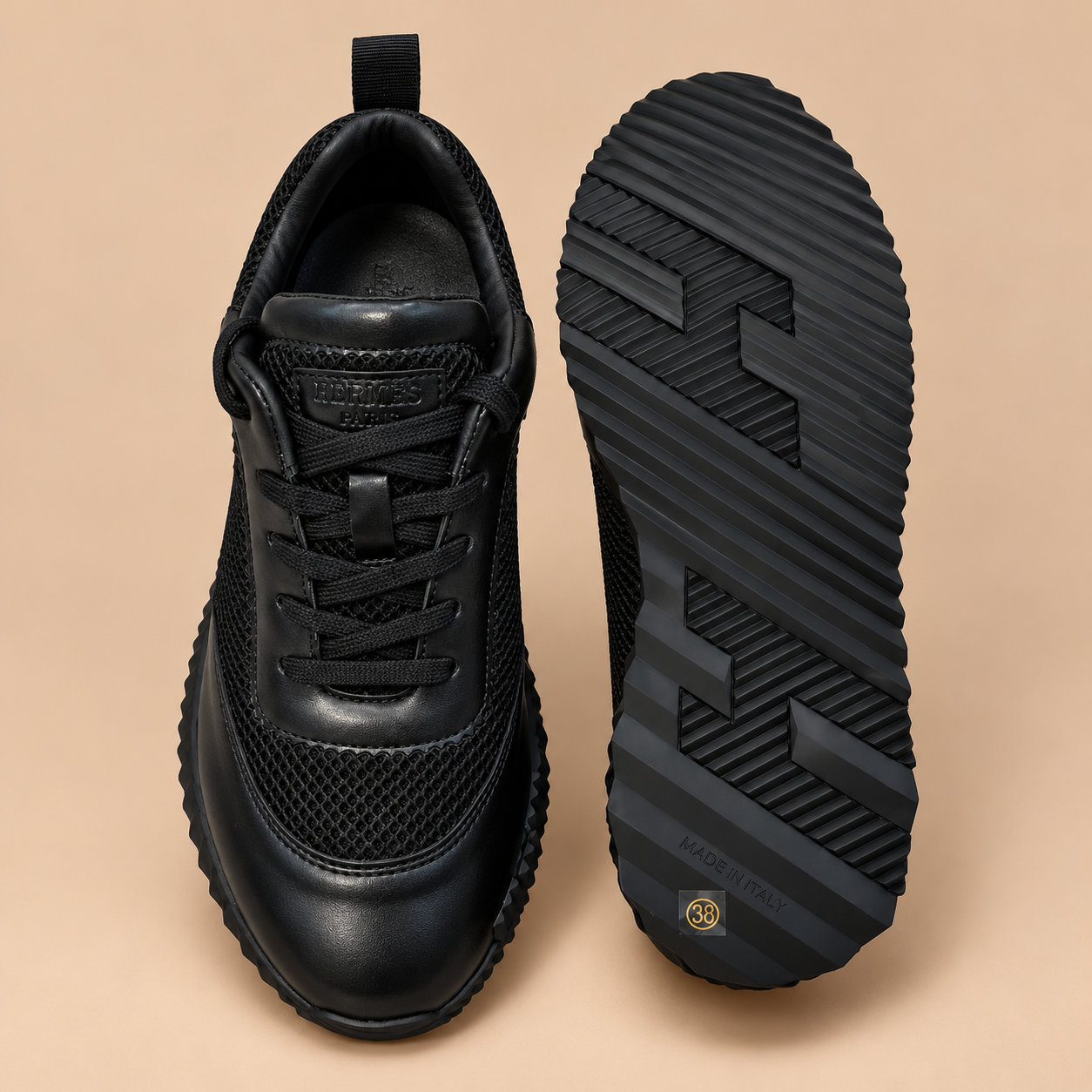 Hemres bouncing leather — Noir canvas et cuir — 3