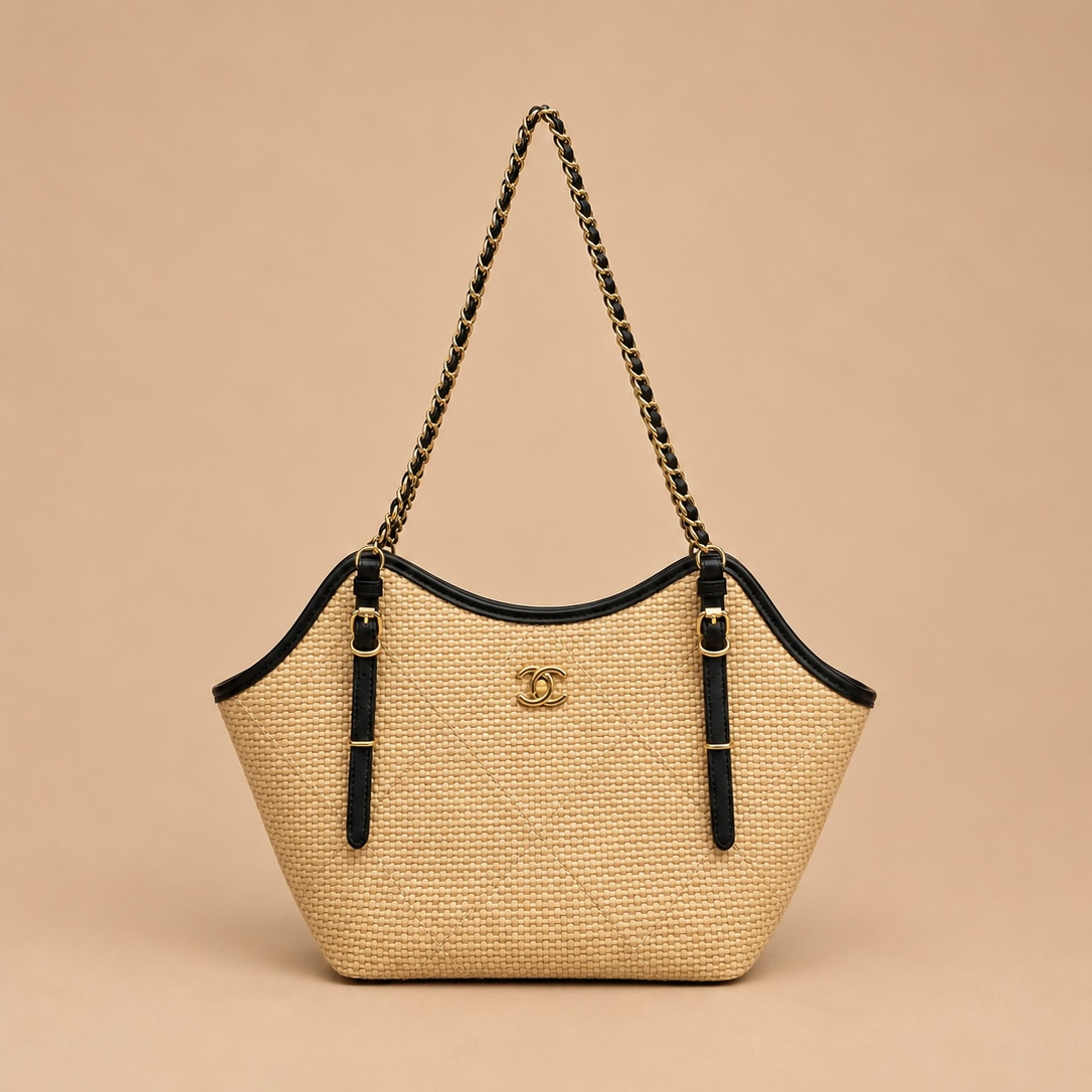 Chanel raffia tote