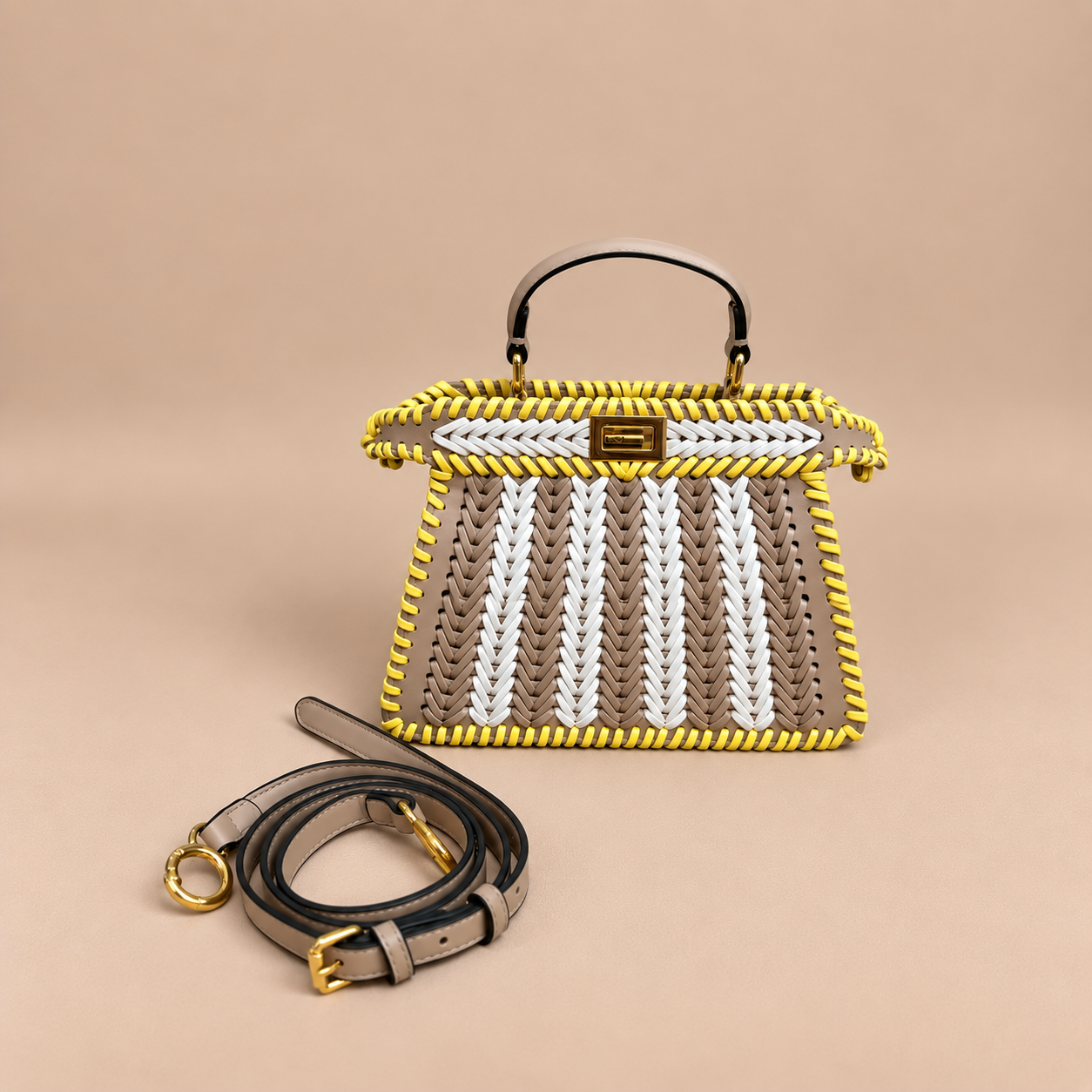 Fendi Peekaboo 1.1 — Jaune ,blanc ,taupe