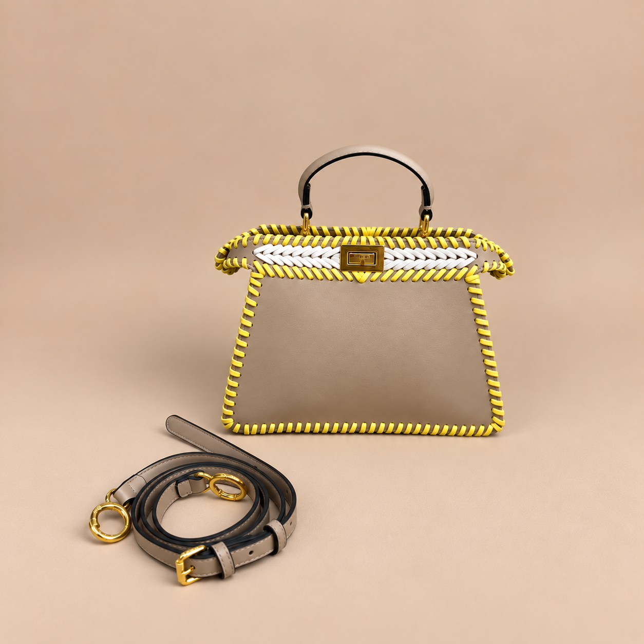 Fendi Peekaboo 1.1 — Jaune ,blanc ,taupe — 2
