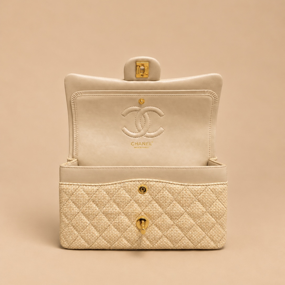 Chanel jumbo 25 raffia — 2