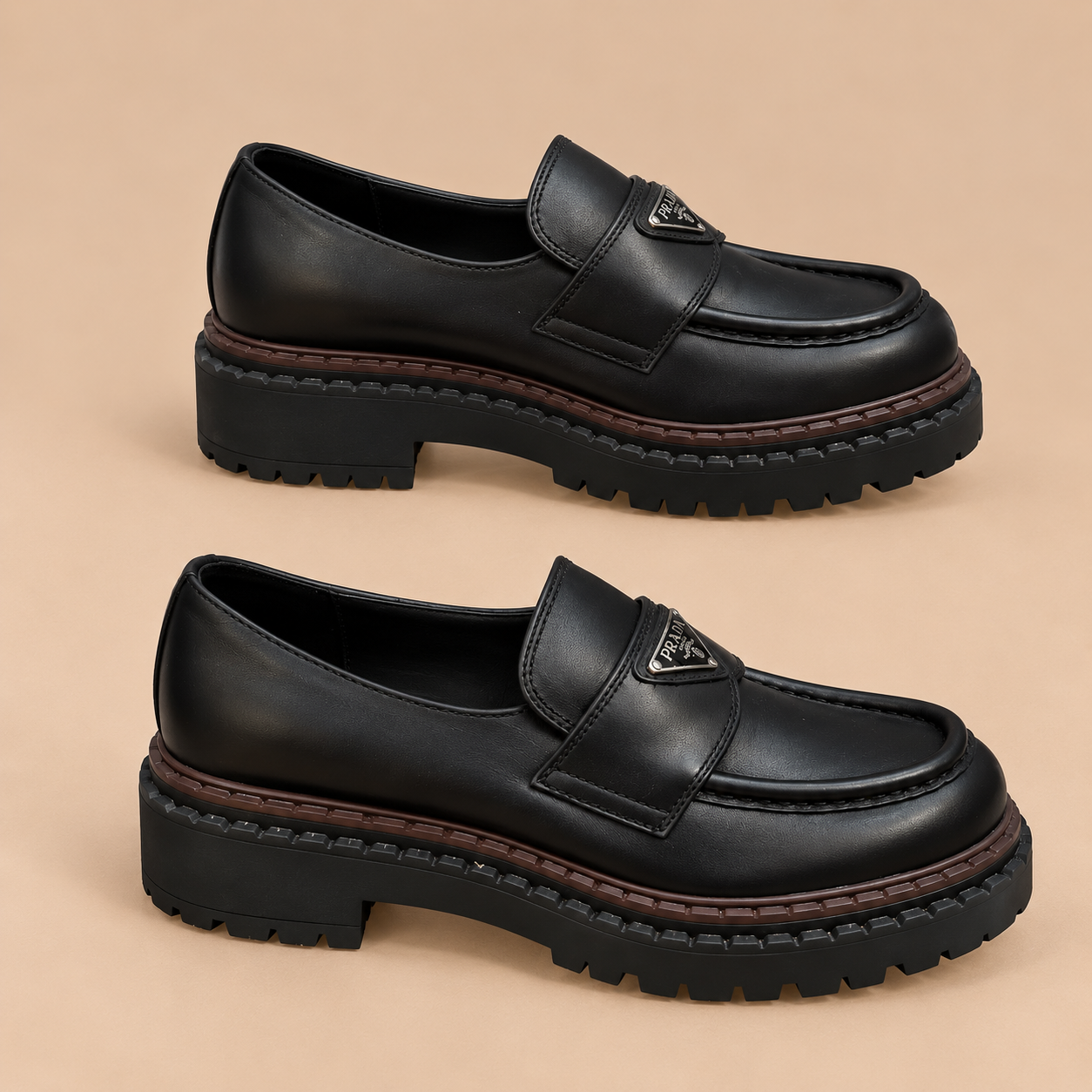 Prada Milano mocassin — Noir matt — 2