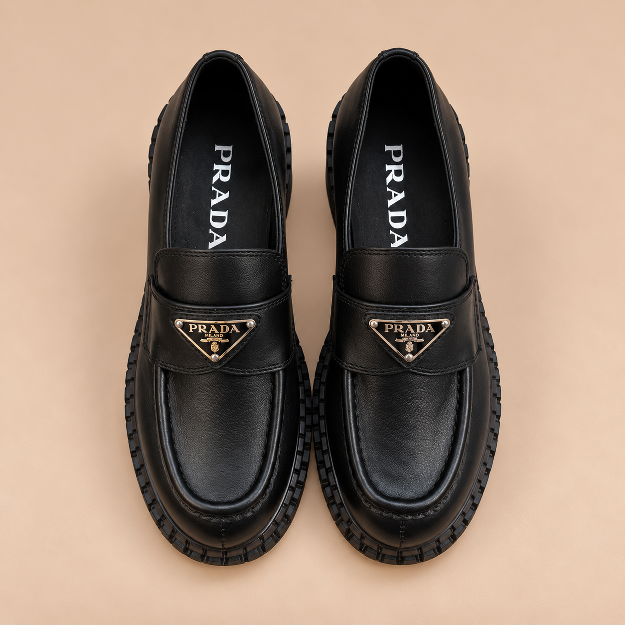 Prada Milano mocassin — Noir matt