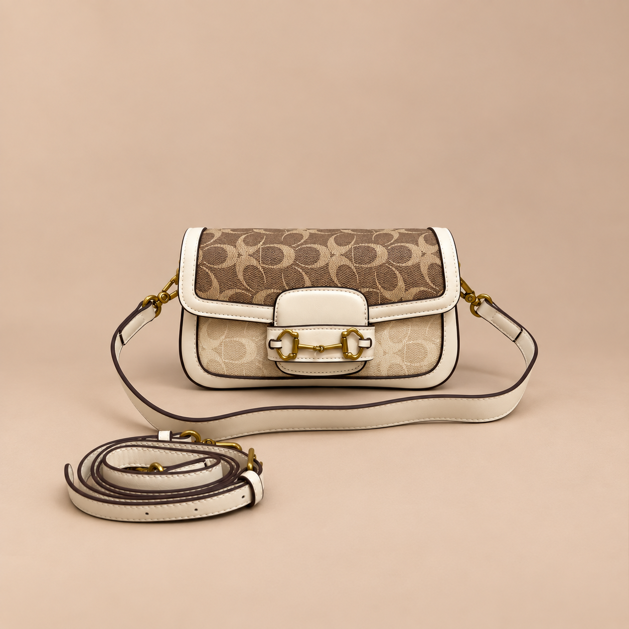 Shoulder bag coach — Marron,blanc