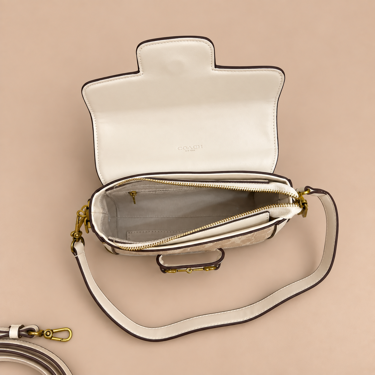 Shoulder bag coach — Marron,blanc — 3