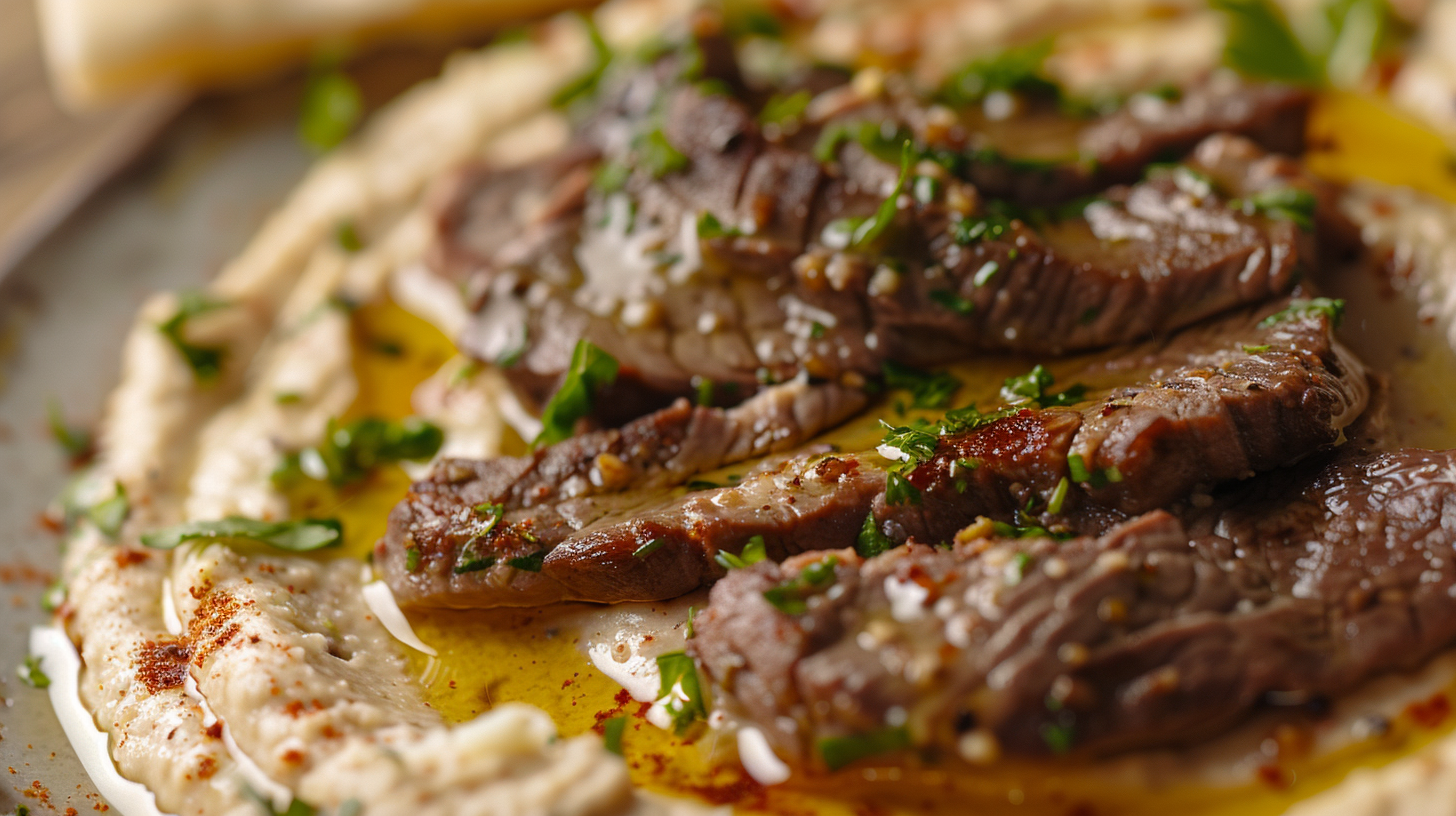 Hummus with Beef Shawarma