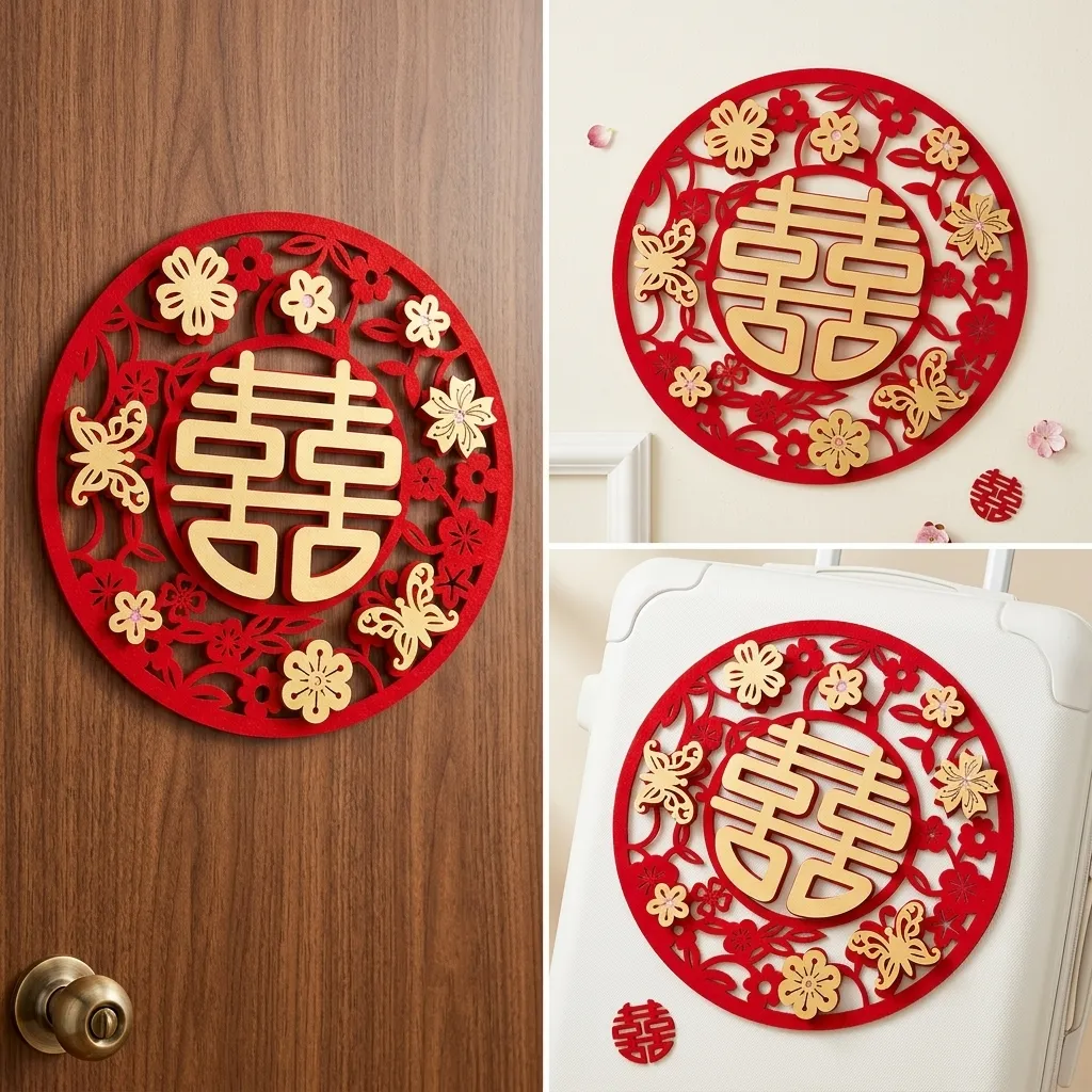 Tempelan Pintu Shuang XI 3D 38 CM