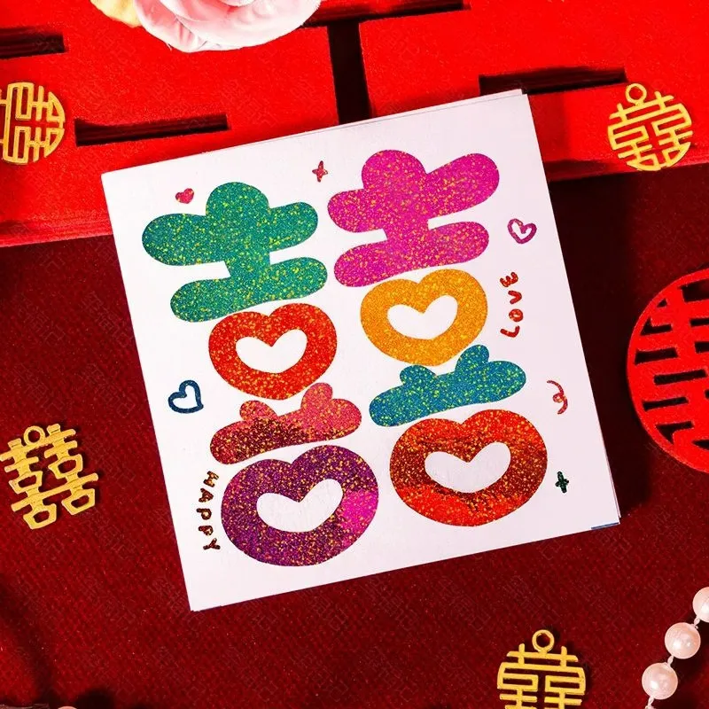 Stiker Shuangxi Hologram Merah Fancy