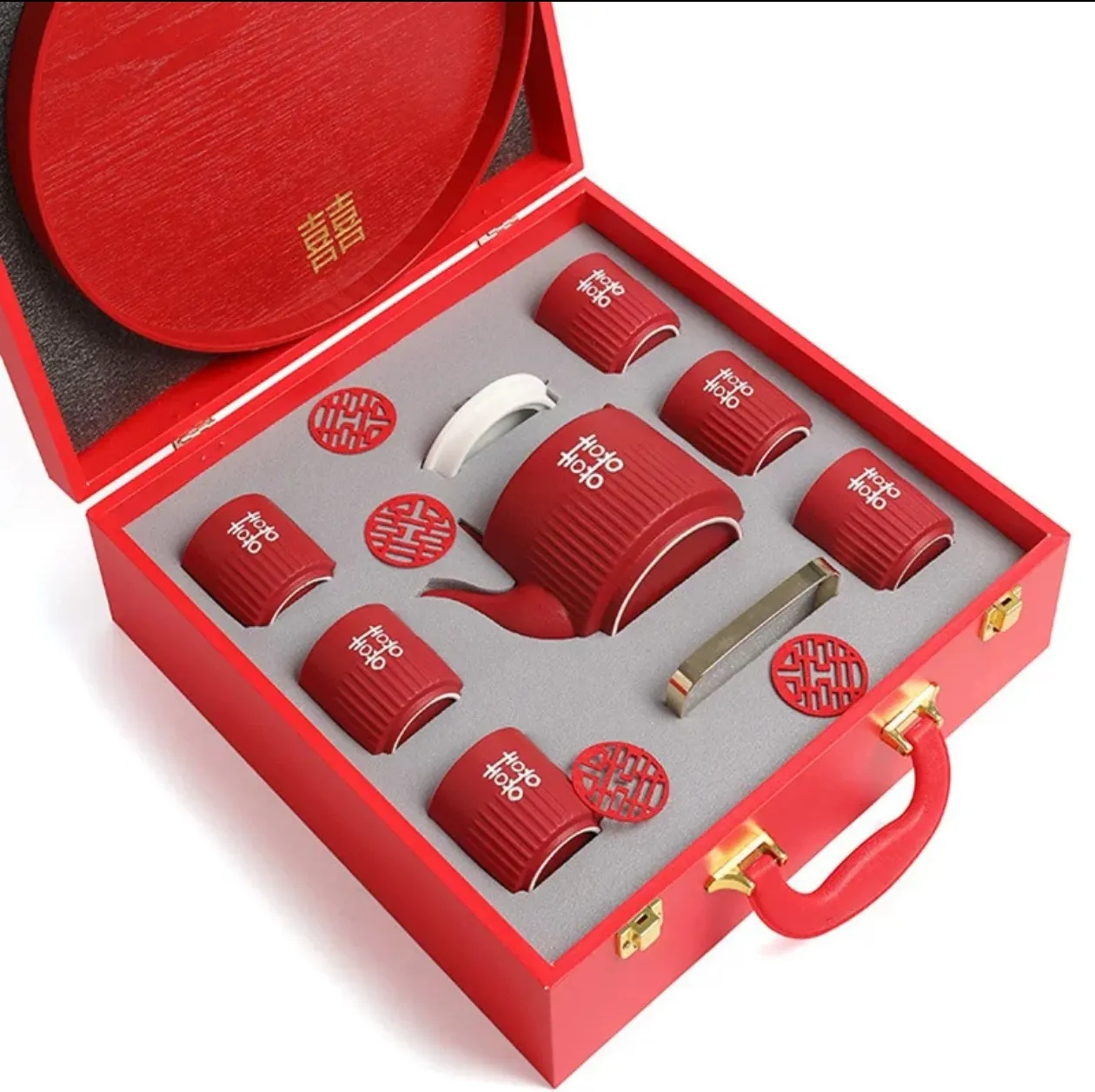 TEKO SET PREMIUM 6 GELAS+TEKO+NAMPAN DAN BOX EXCLUSIVE