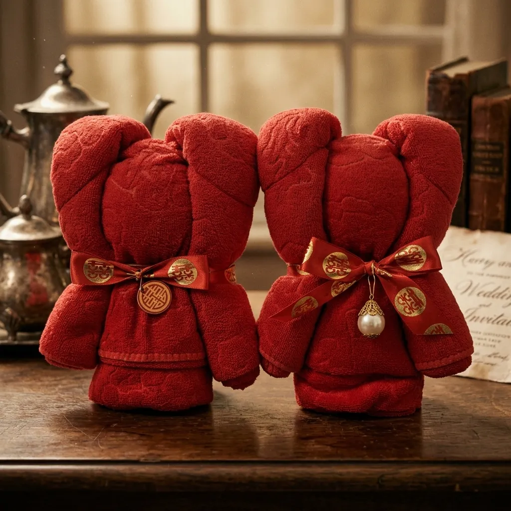 Handuk Teddy Bear Merah Besar uk. 70x140 cm