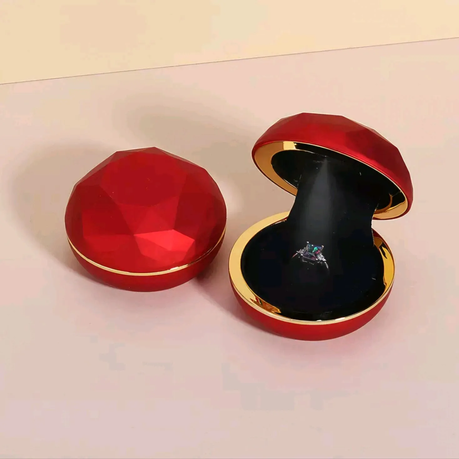 Kotak Perhiasan Bulat Lampu LED