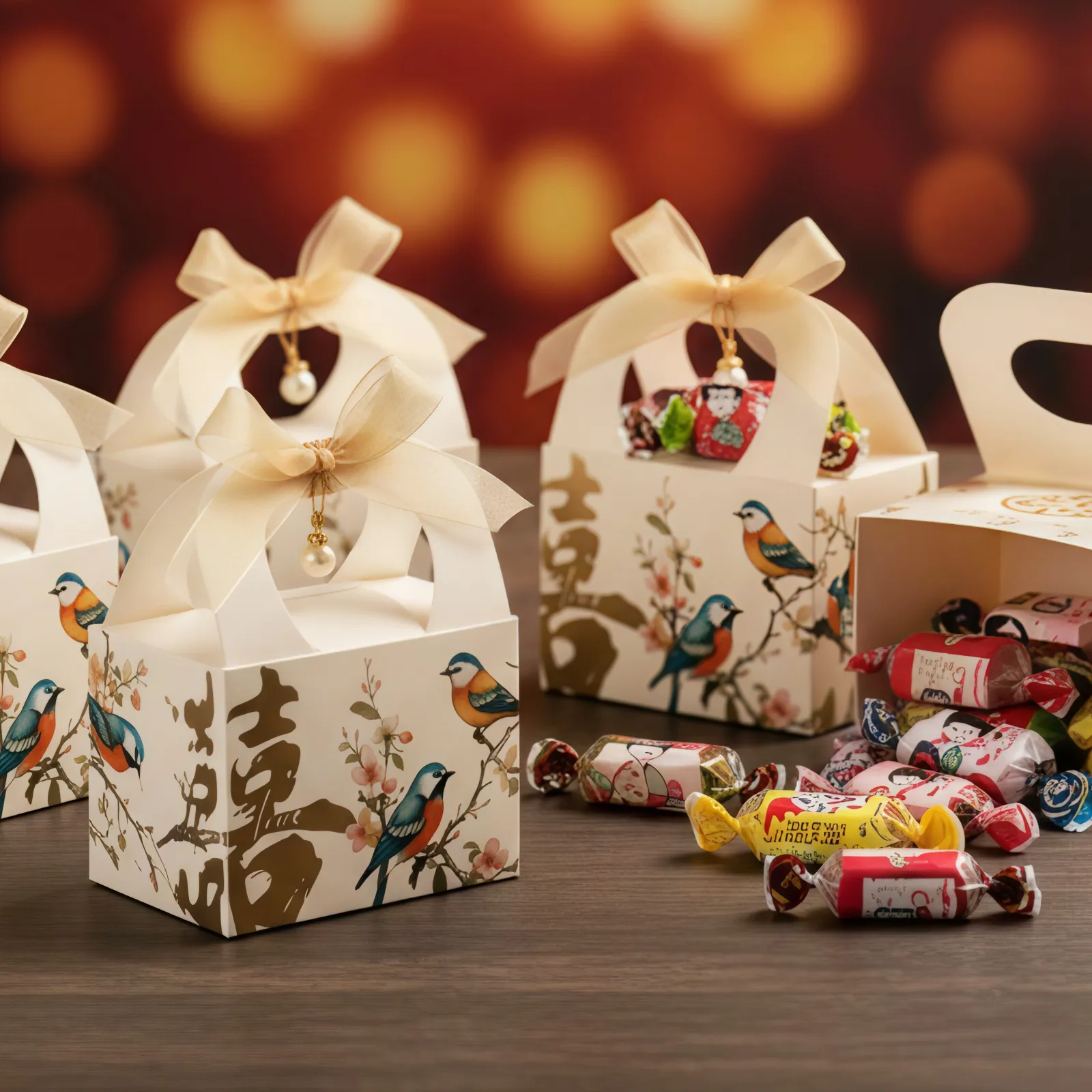 Candy Box Burung Cream Pita Transparant