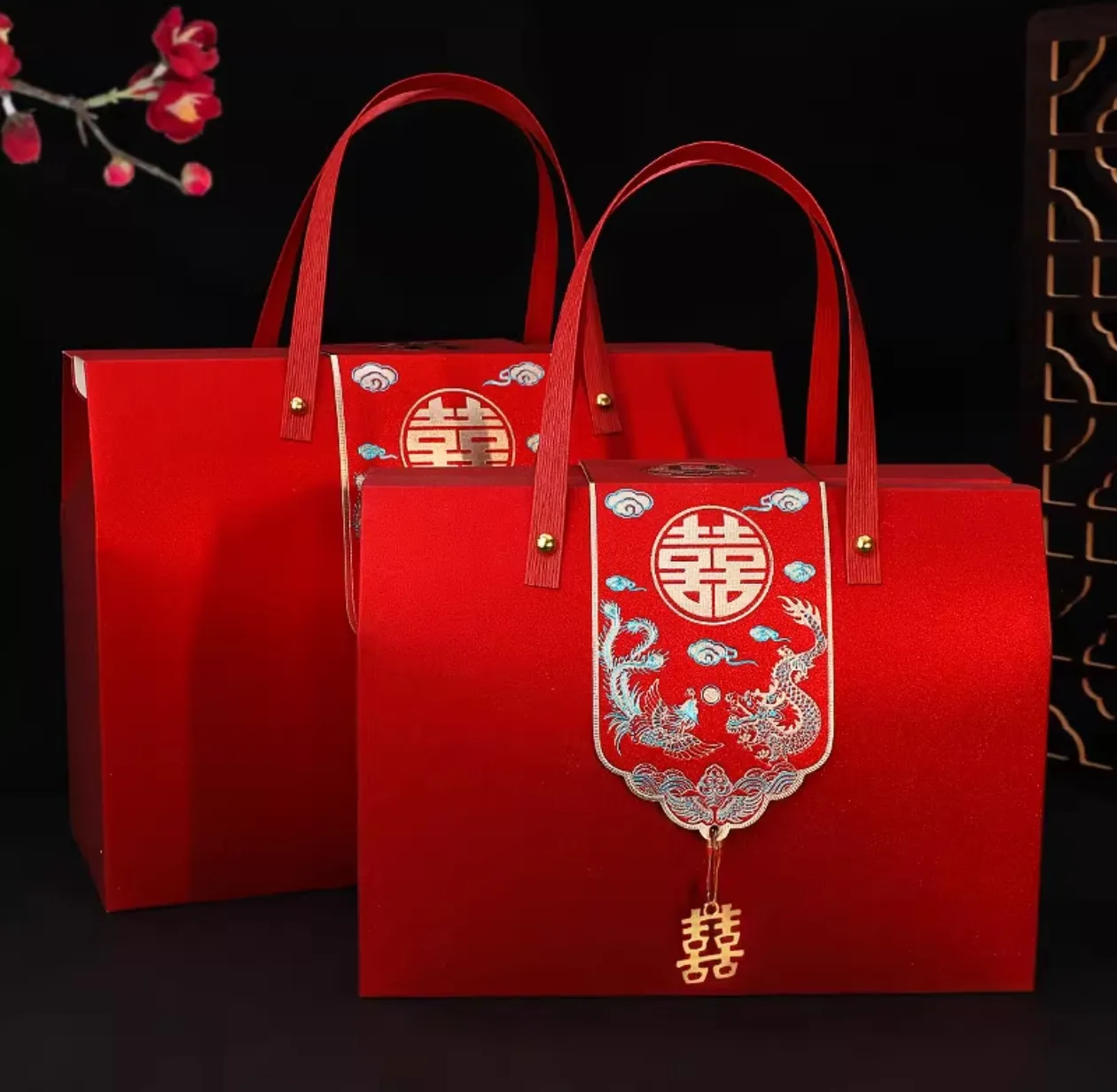 Hampers Merah Gliter Premium 25x19x12