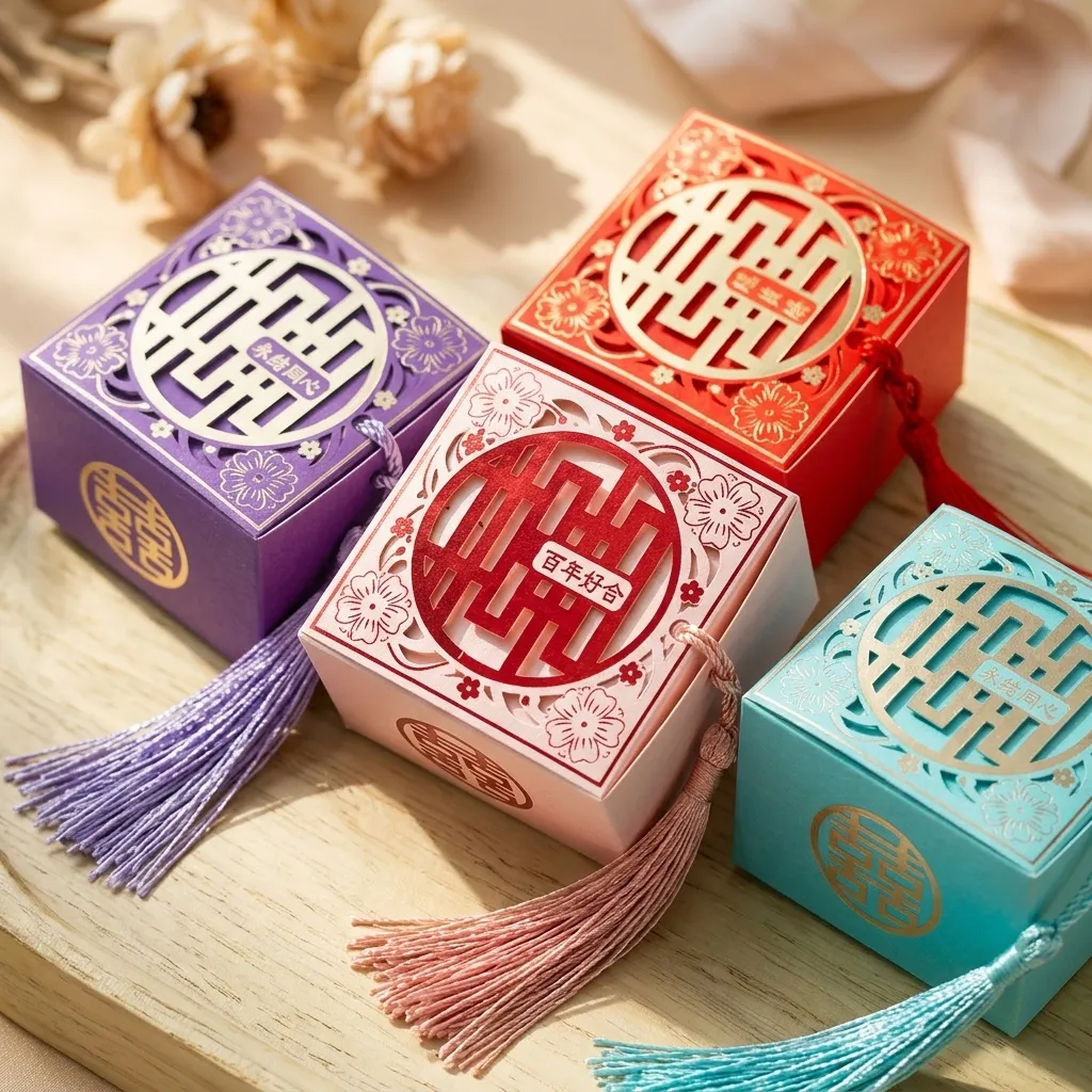 Candy Box Shuang Xi Sedang 7,5x7,5x5.5 Cm