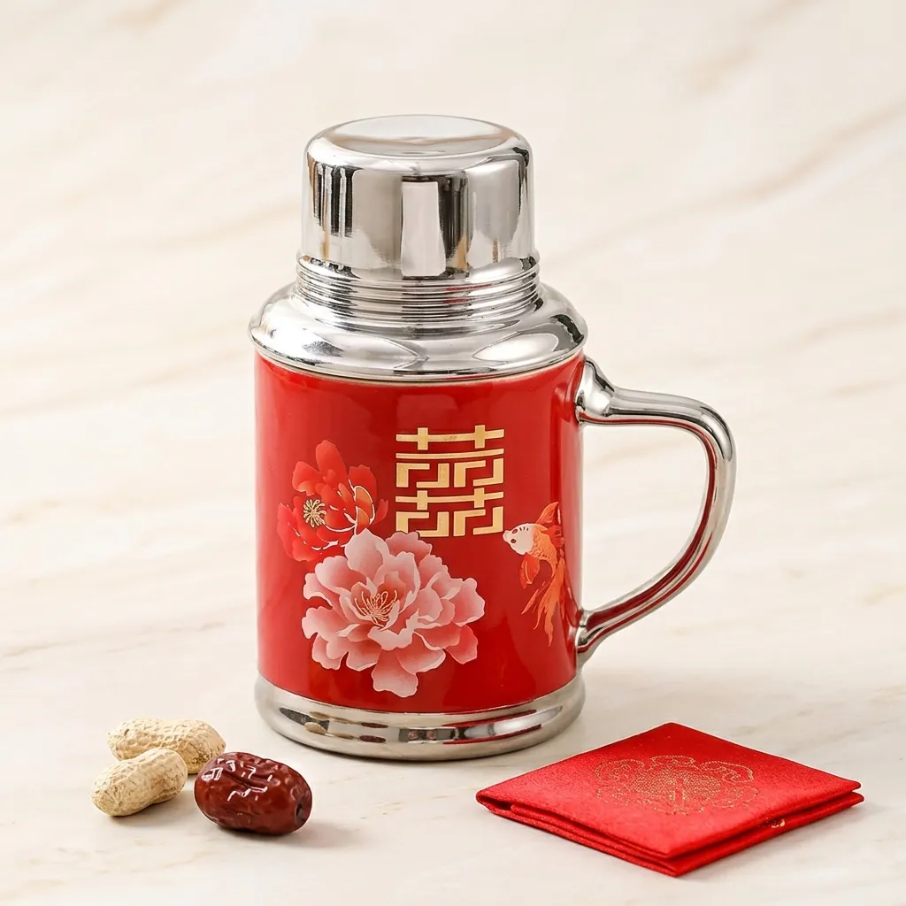 Mug Keramik Merah Bunga