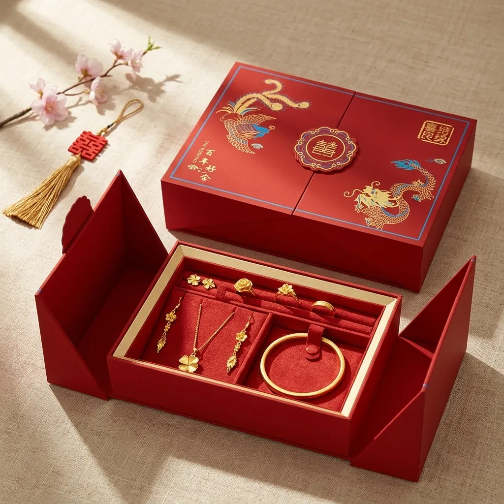 Kotak Perhiasan Lipat Dragon Phoenix 2276
