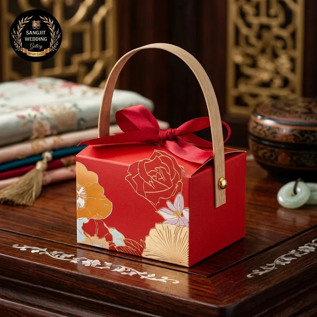 Candy Box Bunga Merah & Cream